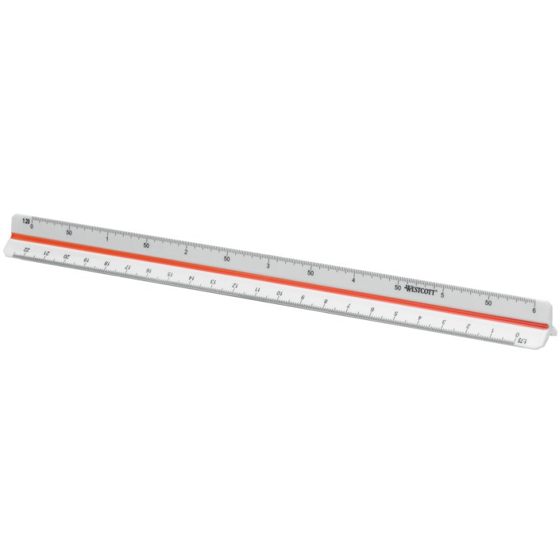 WESTCOTT driehoekschaal architect kunststof wit 30cm